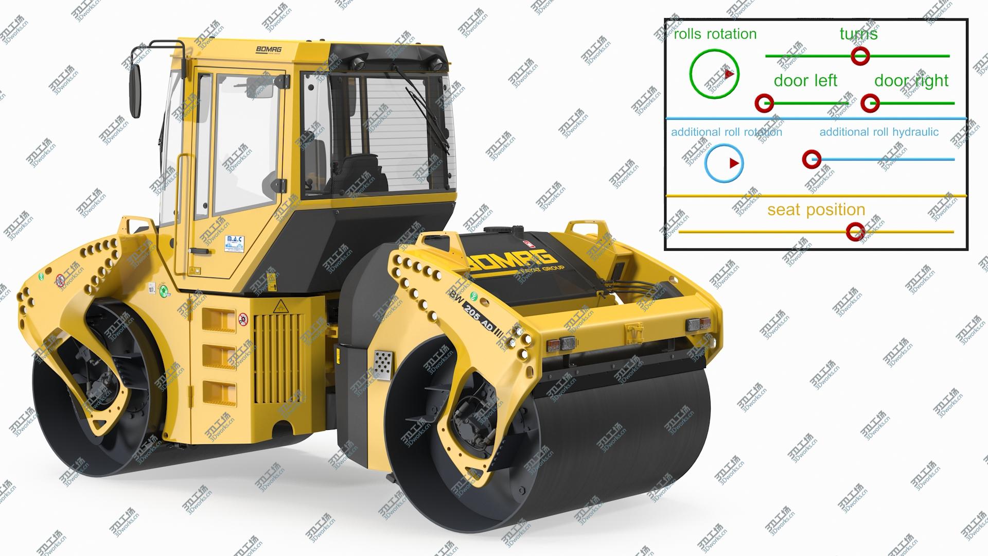 images/goods_img/202104093/3D Bomag BW 205 AD4 Tandem Roller Rigged model/3.jpg